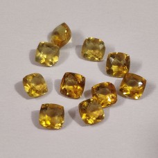 Citrine 4.5x4.5mm cushion facet 0.32 cts